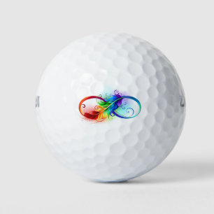 Infineensymbool met regenboogvanger golfballen
