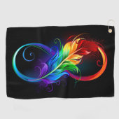 Infineensymbool met regenboogvanger golfhanddoek (Horizontaal)