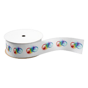 Infineensymbool met regenboogvanger grosgrain lint