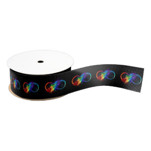 Infineensymbool met regenboogvanger grosgrain lint