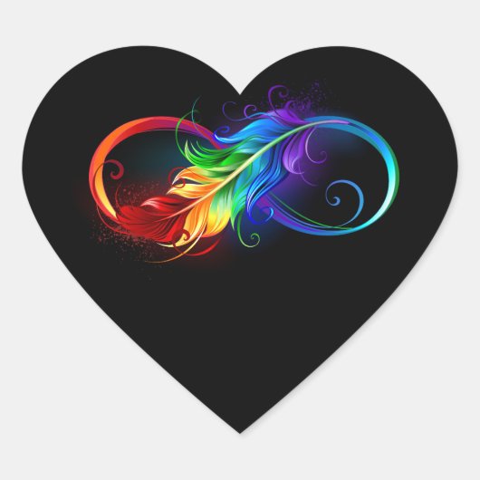 Infineensymbool met regenboogvanger hart sticker (Voorkant)