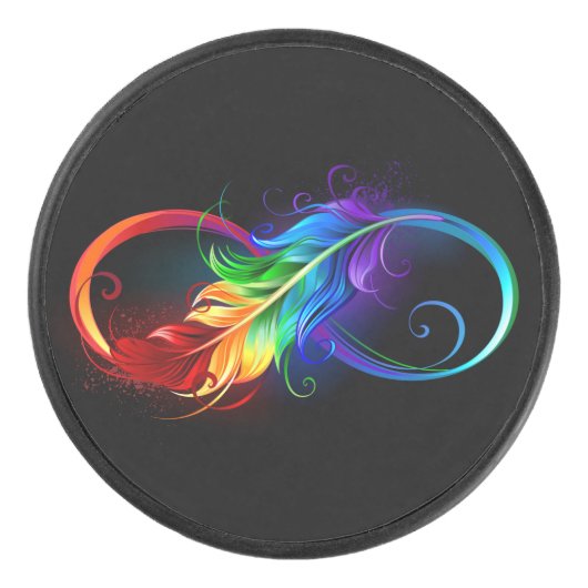 Infineensymbool met regenboogvanger hockey puck (Voorkant)