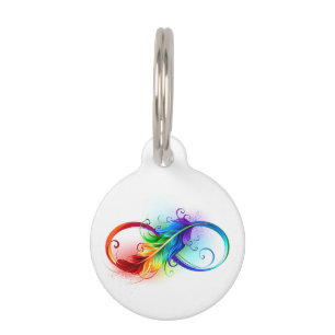 Infineensymbool met regenboogvanger huisdierpenning