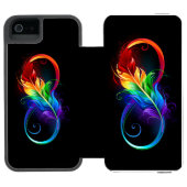 Infineensymbool met regenboogvanger incipio iPhone portemonnee hoesje (Agenda Open)