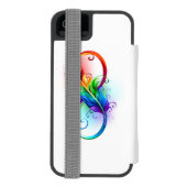 Infineensymbool met regenboogvanger incipio iPhone portemonnee hoesje (Agenda Achterkant)