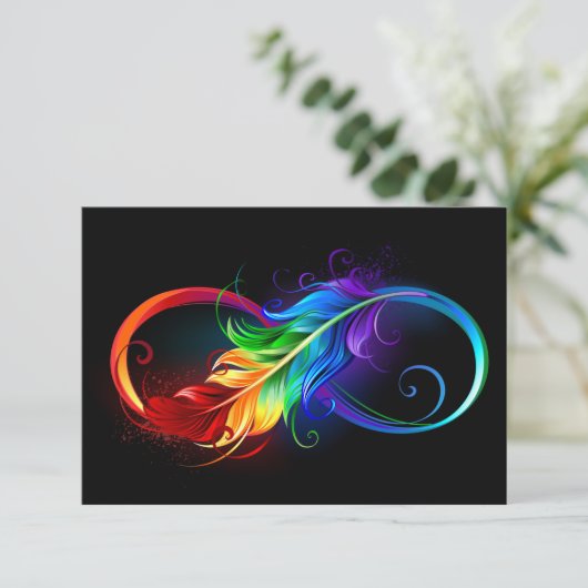 Infineensymbool met regenboogvanger informatiekaartje (Staand voorkant)