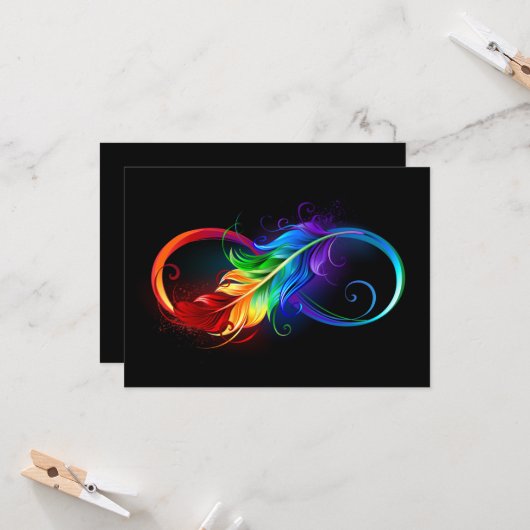 Infineensymbool met regenboogvanger kaart (Voorkant / Achterkant in situ)