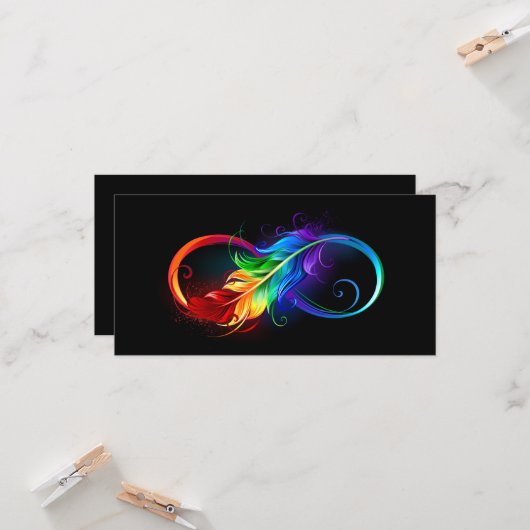 Infineensymbool met regenboogvanger kaart (Voorkant / Achterkant in situ)