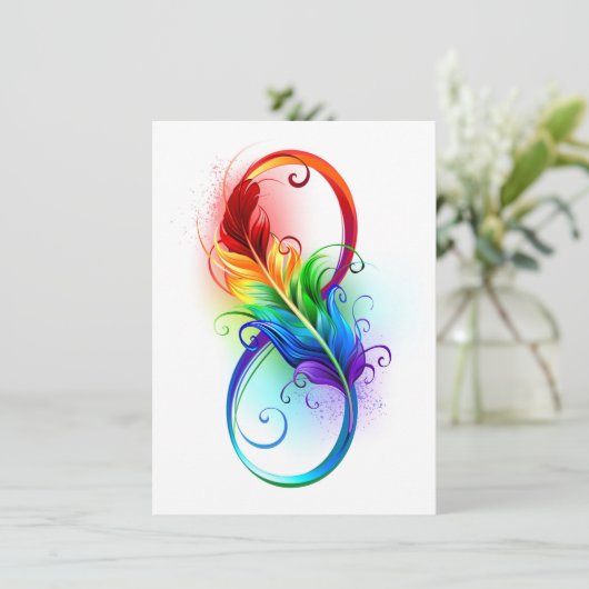 Infineensymbool met regenboogvanger kaart (Staand voorkant)