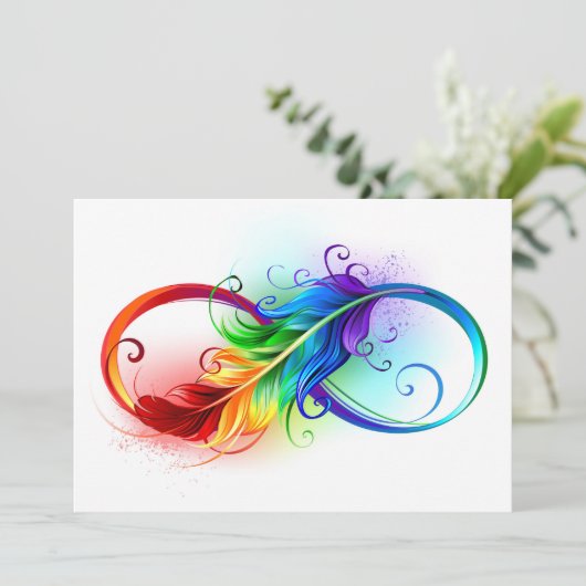 Infineensymbool met regenboogvanger kaart (Staand voorkant)