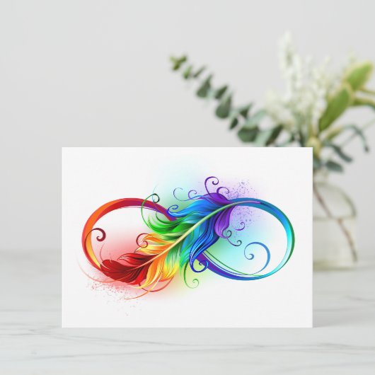 Infineensymbool met regenboogvanger kaart (Staand voorkant)