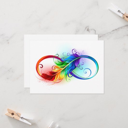 Infineensymbool met regenboogvanger kaart (Voorkant / Achterkant in situ)