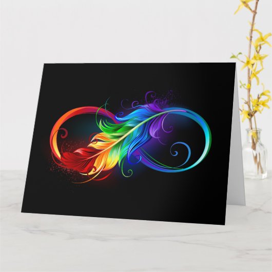 Infineensymbool met regenboogvanger kaart (Gele Bloem)