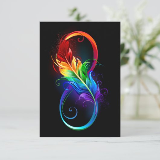 Infineensymbool met regenboogvanger kaart (Staand voorkant)