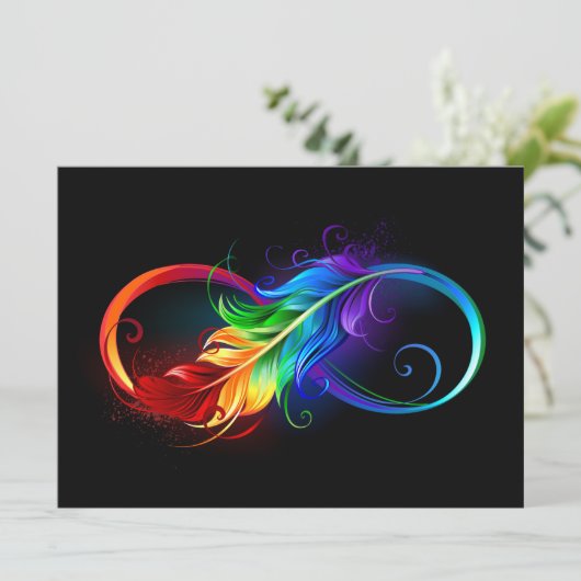 Infineensymbool met regenboogvanger kaart (Staand voorkant)