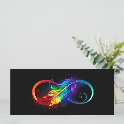 Infineensymbool met regenboogvanger kaart (Staand voorkant)