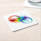 Infineensymbool met regenboogvanger kartonnen onderzetters (Schuin)