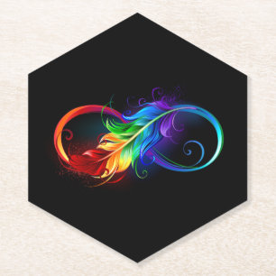 Infineensymbool met regenboogvanger kartonnen onderzetters