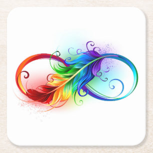 Infineensymbool met regenboogvanger kartonnen onderzetters