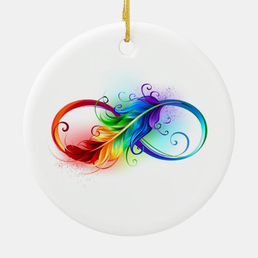Infineensymbool met regenboogvanger keramisch ornament (Achterkant)