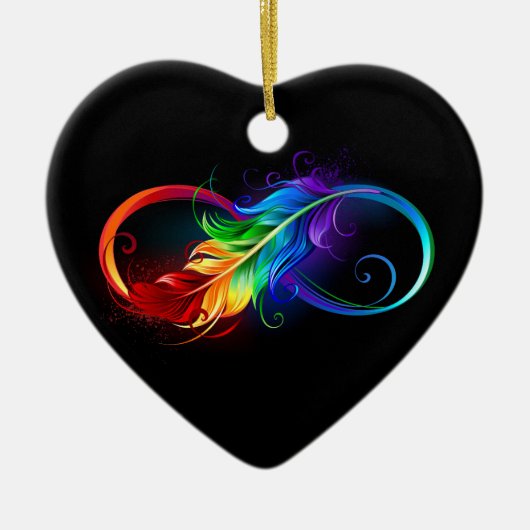 Infineensymbool met regenboogvanger keramisch ornament (Voorkant)