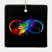Infineensymbool met regenboogvanger keramisch ornament (Achterkant)