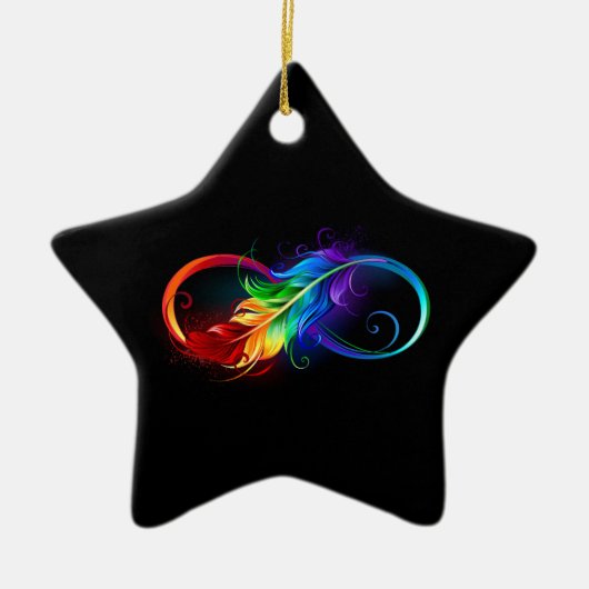 Infineensymbool met regenboogvanger keramisch ornament (Voorkant)