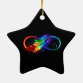 Infineensymbool met regenboogvanger keramisch ornament (Achterkant)