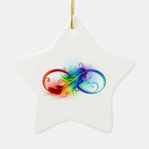Infineensymbool met regenboogvanger keramisch ornament