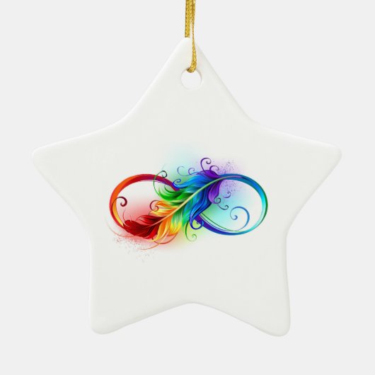Infineensymbool met regenboogvanger keramisch ornament (Achterkant)