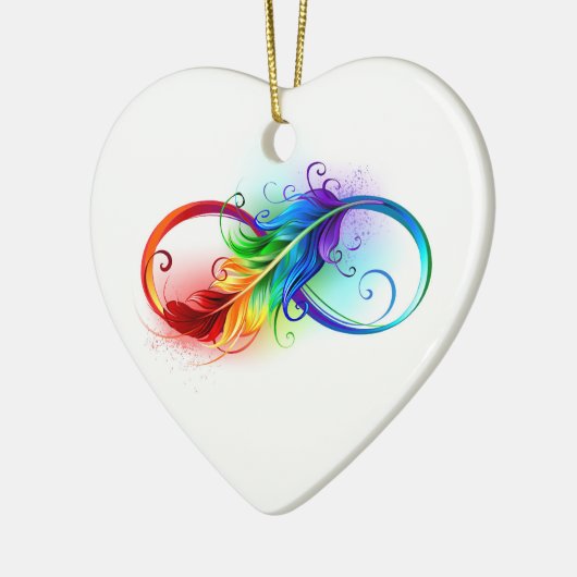 Infineensymbool met regenboogvanger keramisch ornament (Links)