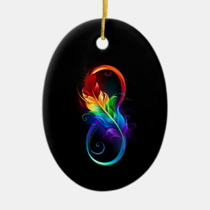Infineensymbool met regenboogvanger keramisch ornament