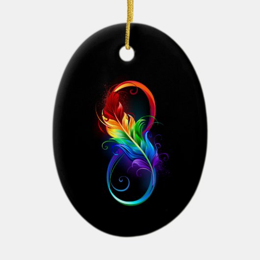 Infineensymbool met regenboogvanger keramisch ornament (Voorkant)