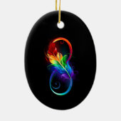 Infineensymbool met regenboogvanger keramisch ornament (Achterkant)