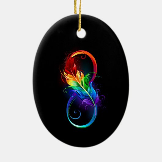 Infineensymbool met regenboogvanger keramisch ornament (Achterkant)