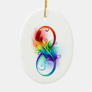 Infineensymbool met regenboogvanger keramisch ornament