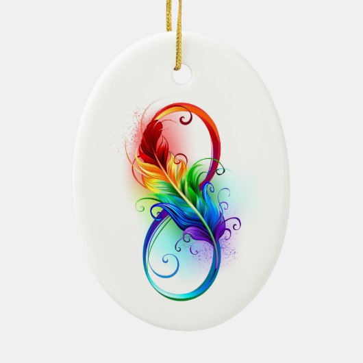 Infineensymbool met regenboogvanger keramisch ornament (Achterkant)