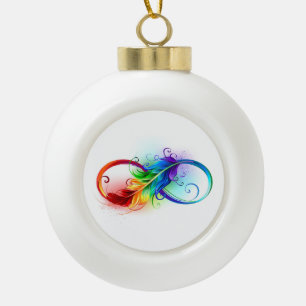 Infineensymbool met regenboogvanger keramische bal ornament