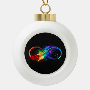 Infineensymbool met regenboogvanger keramische bal ornament