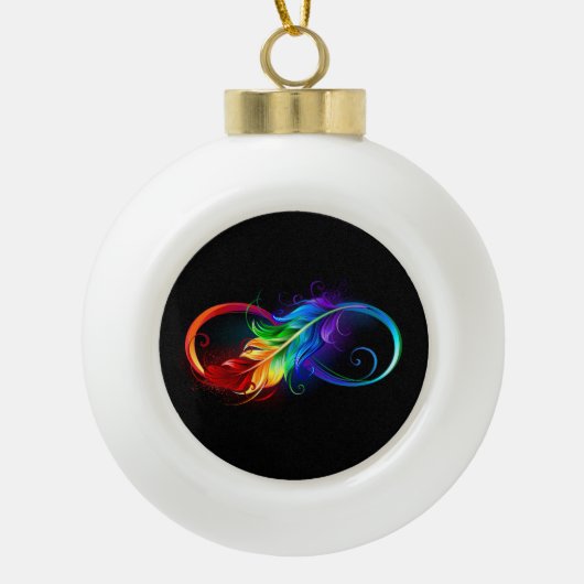 Infineensymbool met regenboogvanger keramische bal ornament (Voorkant)