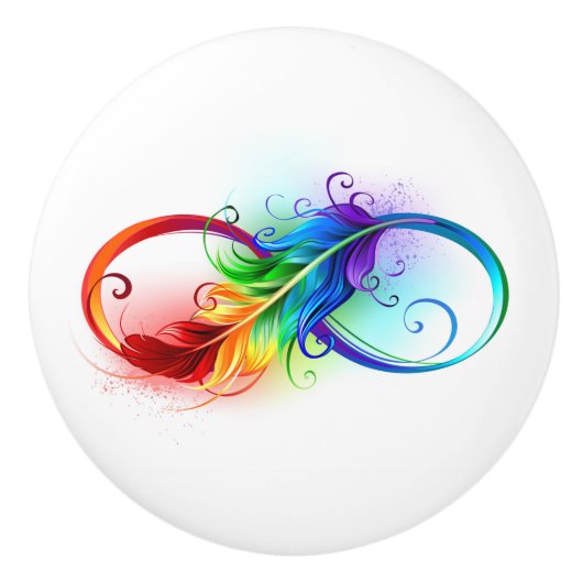 Infineensymbool met regenboogvanger keramische knop (Voorkant)
