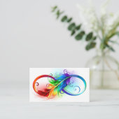 Infineensymbool met regenboogvanger klantenkaartje (Staand voorkant)