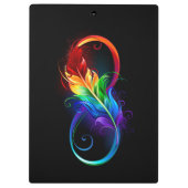 Infineensymbool met regenboogvanger klembord (Achterkant)