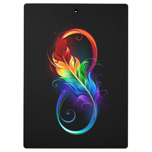 Infineensymbool met regenboogvanger klembord (Achterkant)