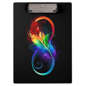 Infineensymbool met regenboogvanger klembord (Voorkant)