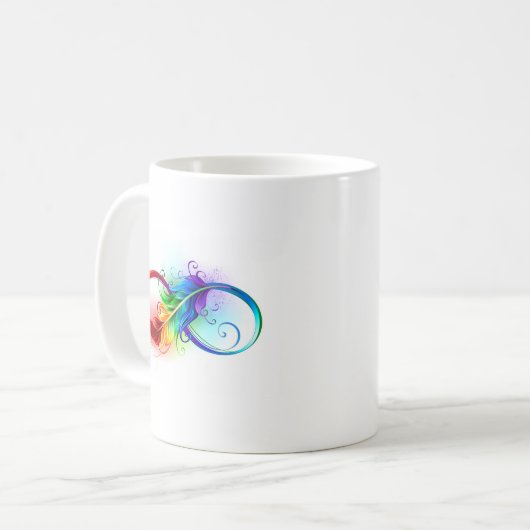 Infineensymbool met regenboogvanger koffiemok (Voorkant links)