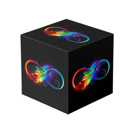 Infineensymbool met regenboogvanger kubus (Voorkant hoekig)