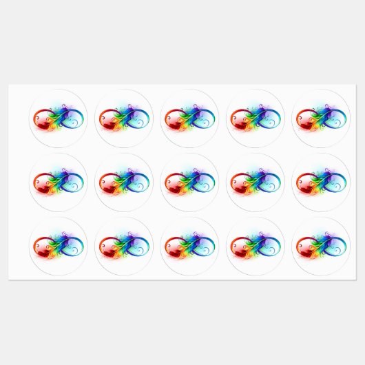 Infineensymbool met regenboogvanger labels (Vel)
