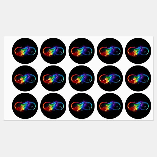 Infineensymbool met regenboogvanger labels (Vel)