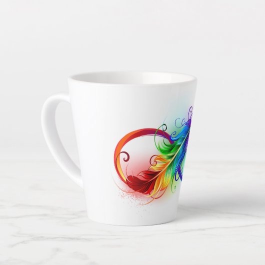 Infineensymbool met regenboogvanger latte mok (Linkerhoek)